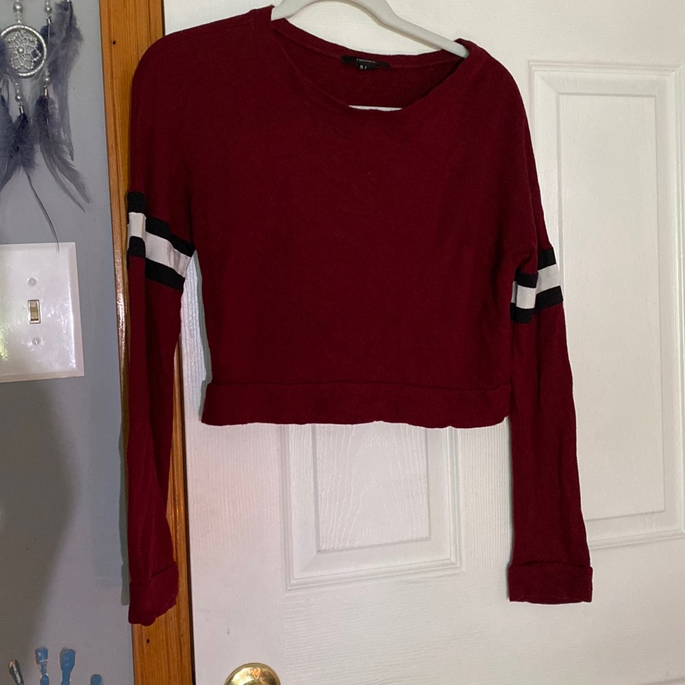 Varsity Crop Long Sleeved Top